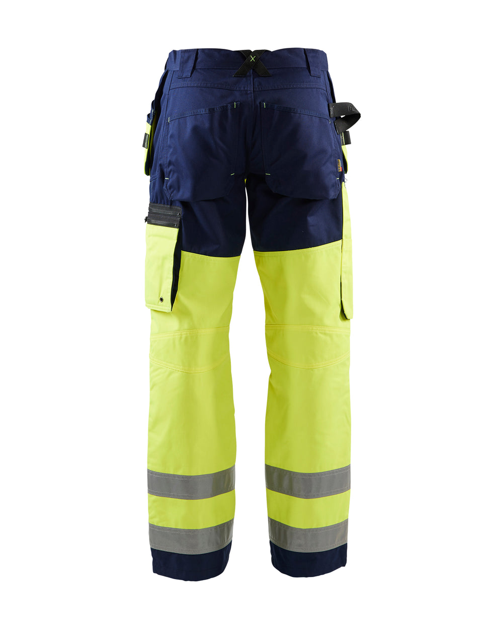 HI-VIS X1600 WORK PANTS - Yellow Hi-viz/Navy blue