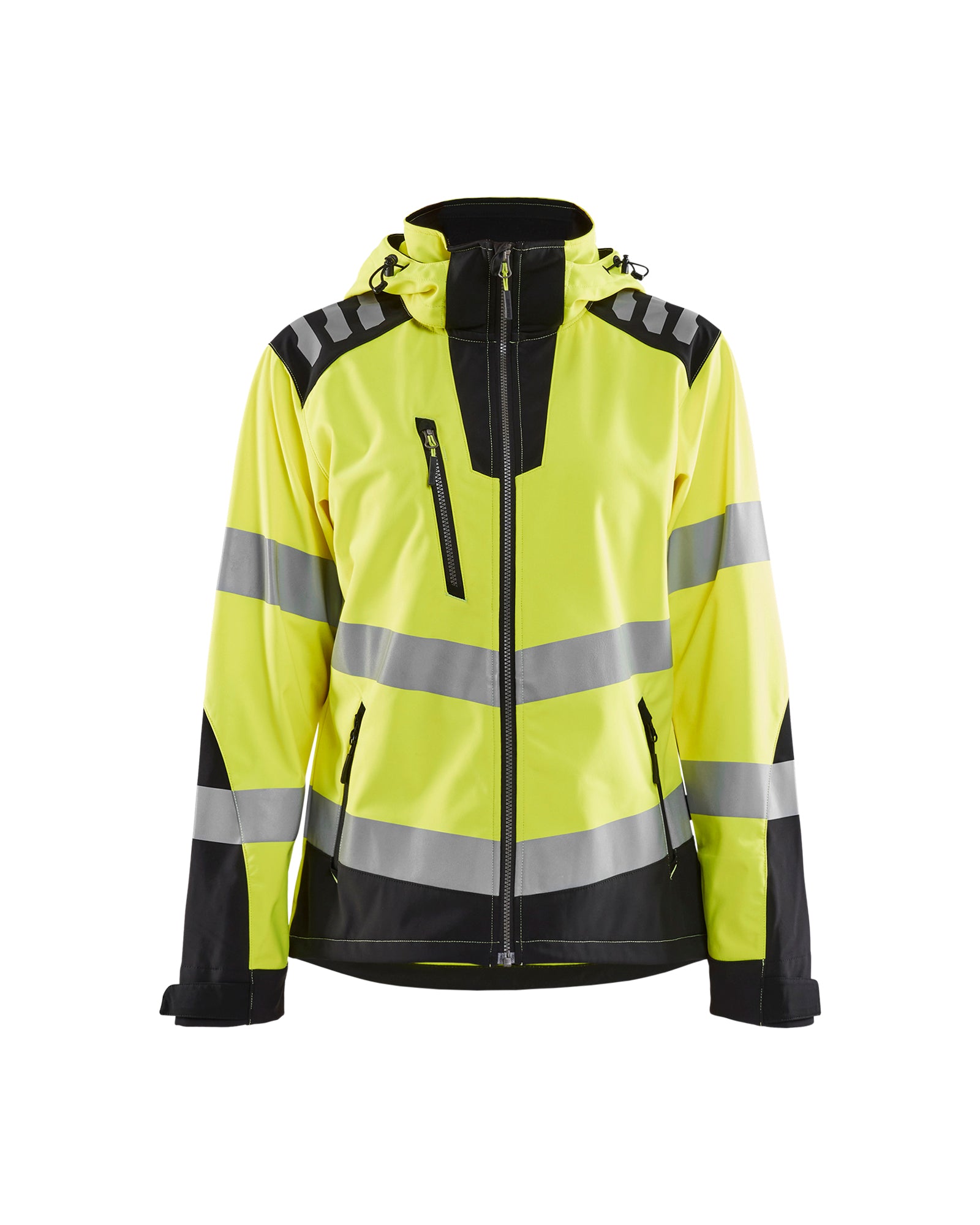 COQUILLE SOUPLE HAUTE-VISIBILITÉ POUR FEMMES - Jaune haute-visibilité/Noir