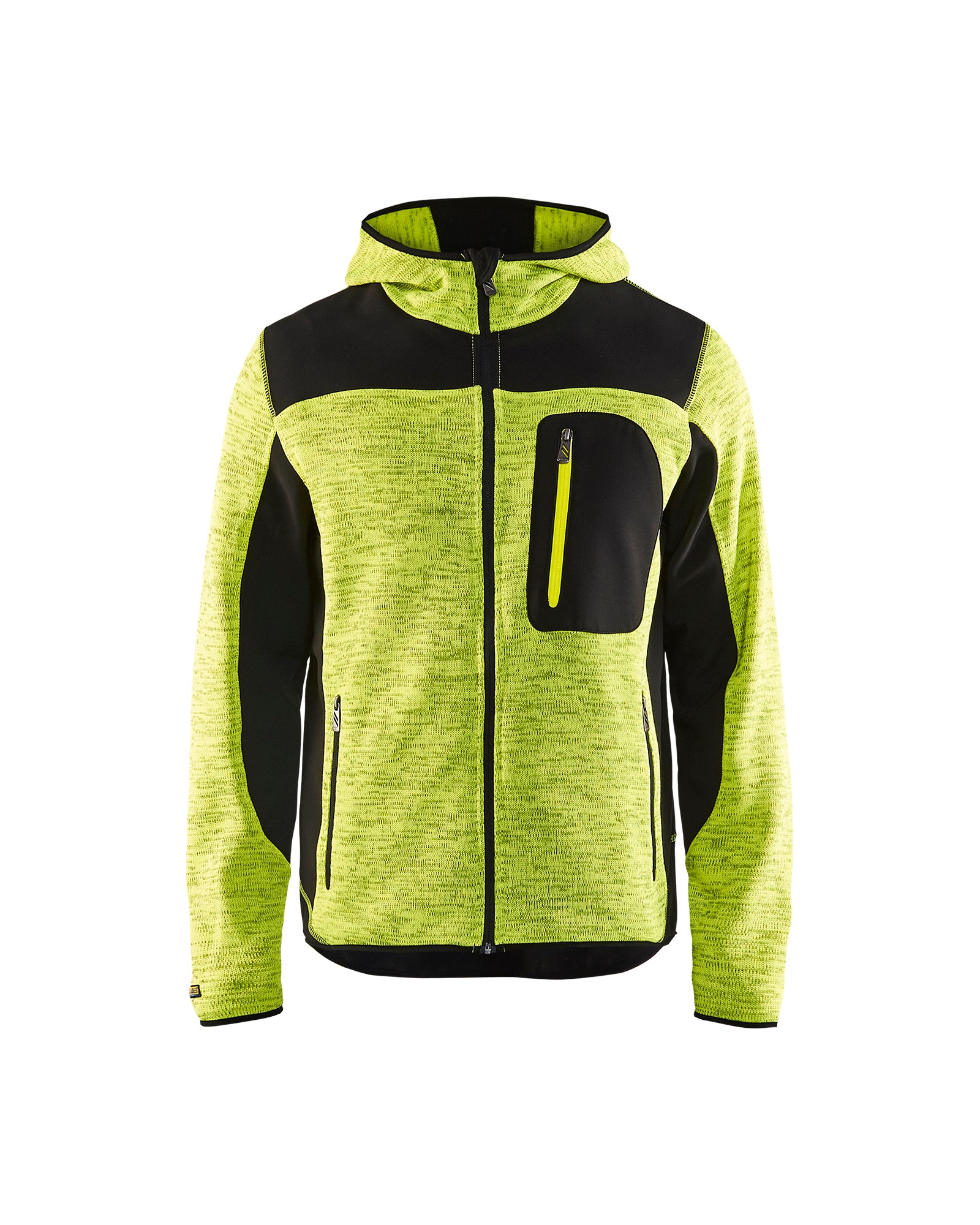 VESTE EN TRICOT - Jaune haute-visibilité/Noir