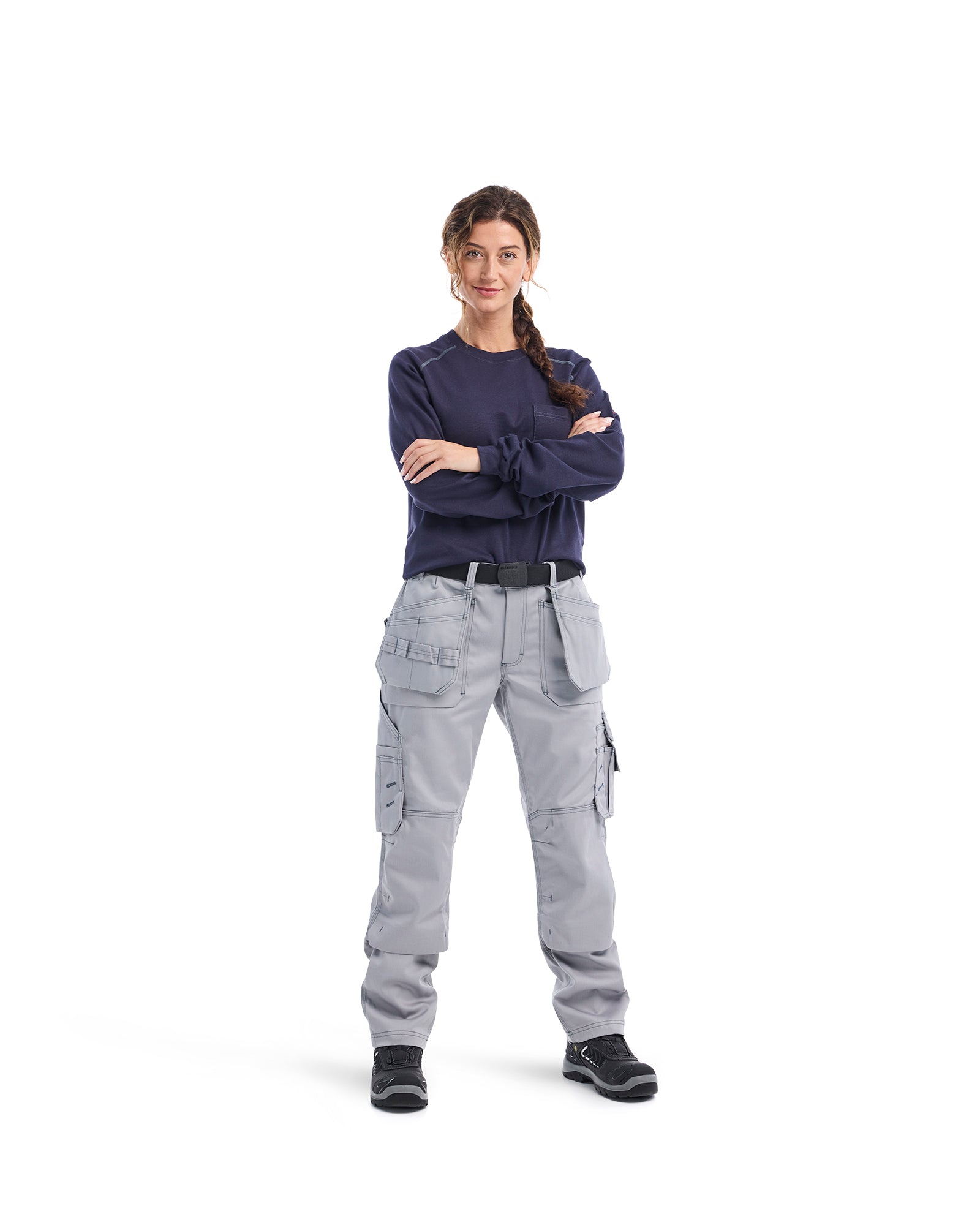 PANTALON RÉSISTANT AUX FLAMMES AVEC POCHES UTILITAIRES POUR FEMMES - Gris très clair