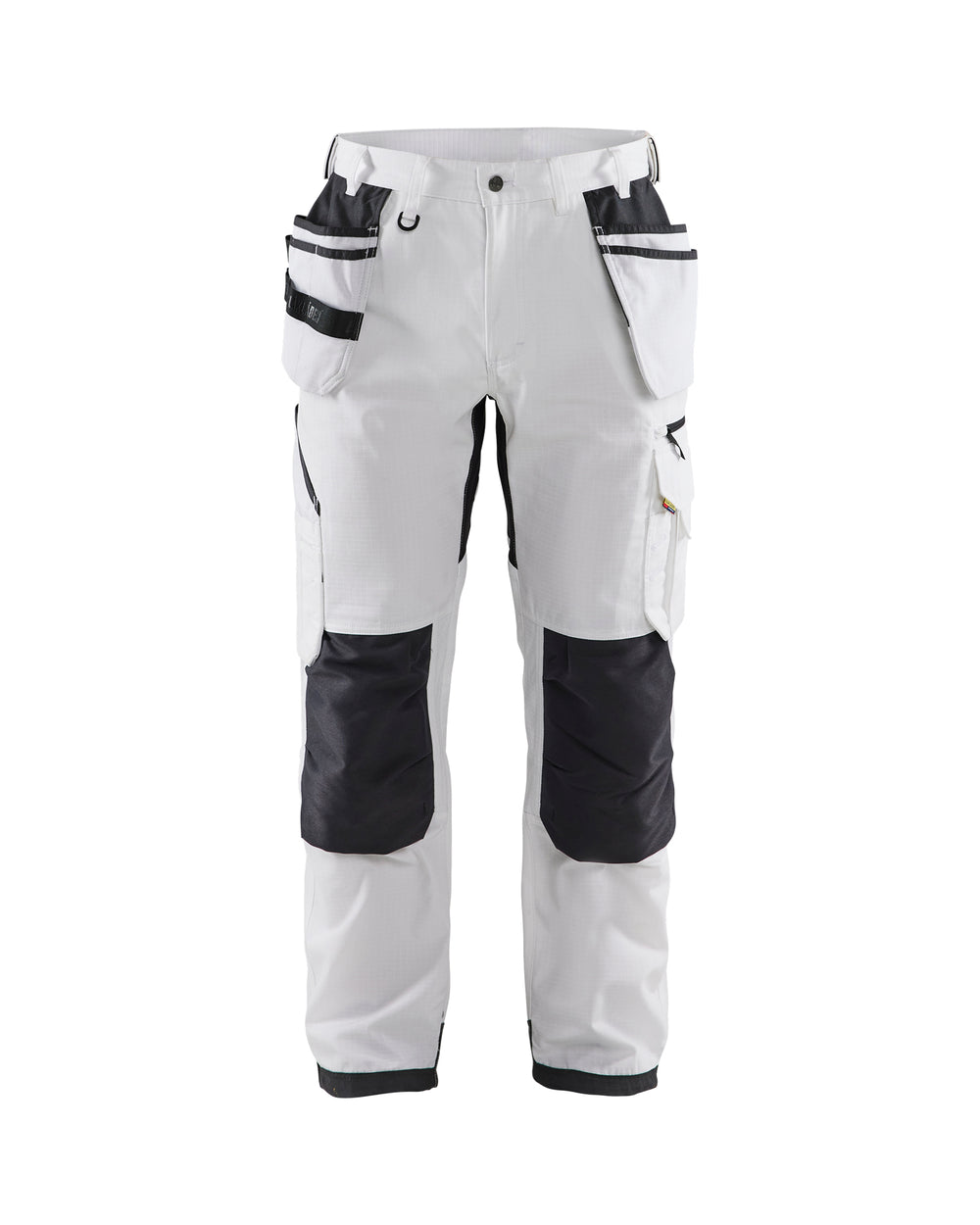 Ripstop Pants With Utility Pockets - White/Dark grey