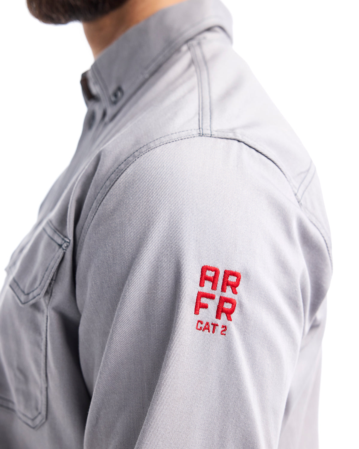 FR Button-Up Shirt - Light grey