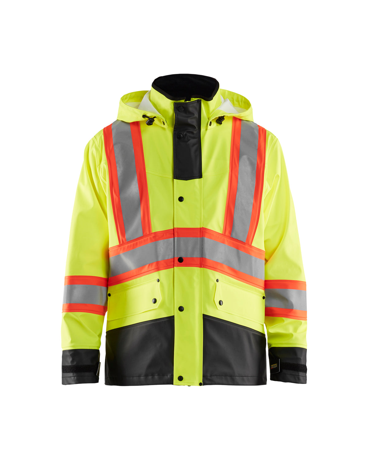 Hi-Vis Rain Jacket - Yellow Hi-viz/Black
