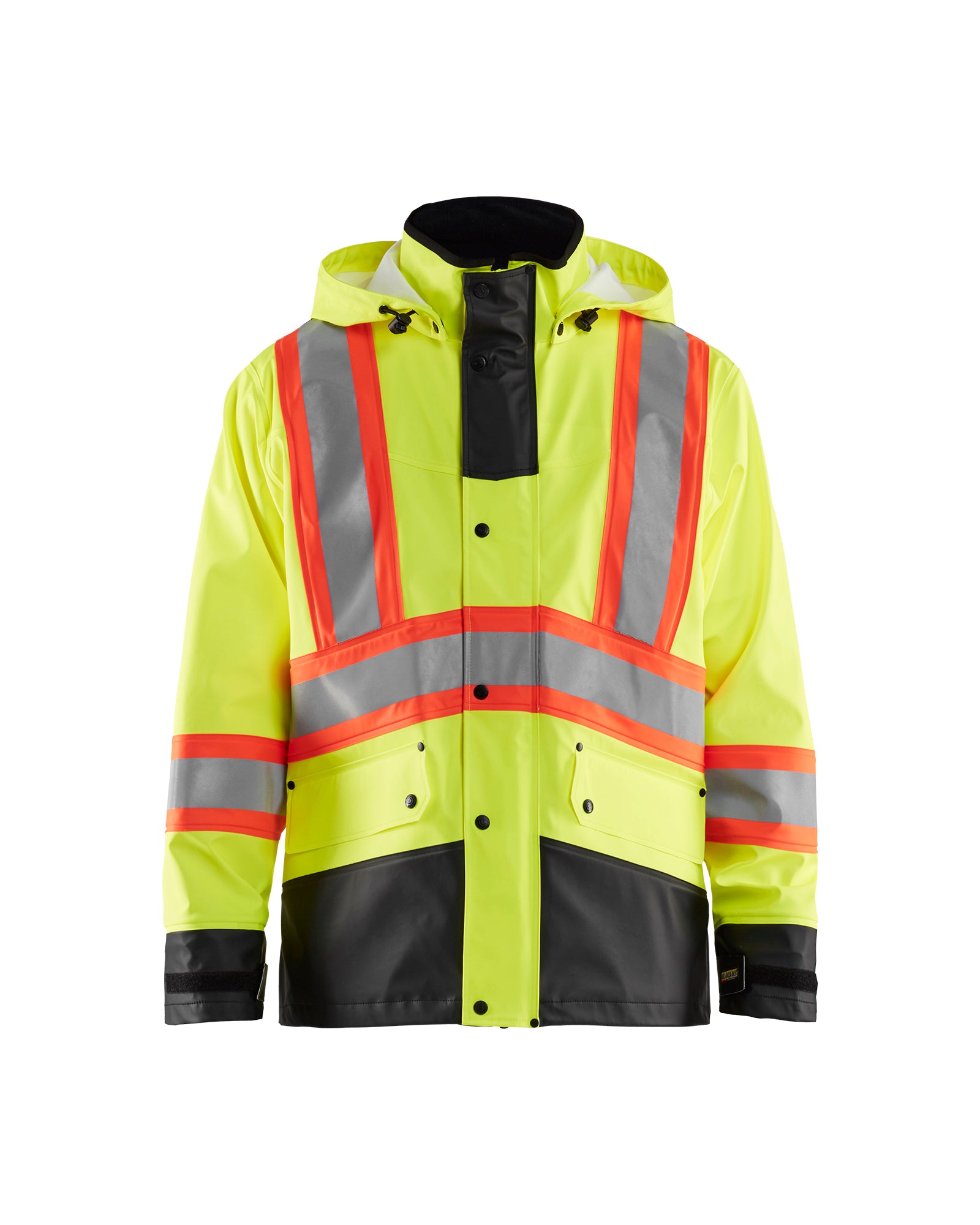MANTEAU DE PLUIE HAUTE-VISIBILITÉ - Jaune haute-visibilité/Noir