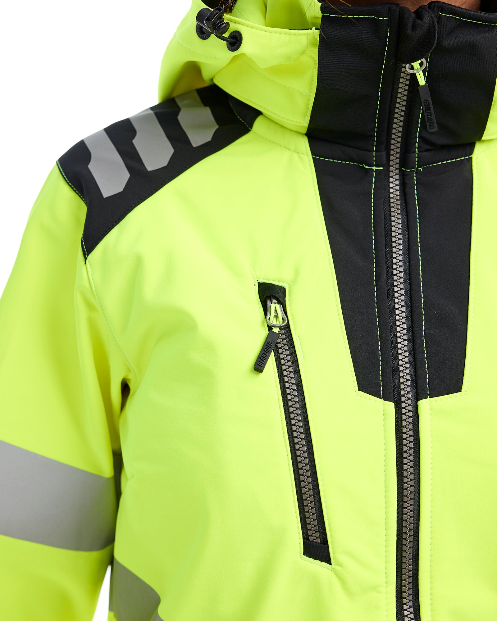 COQUILLE SOUPLE HAUTE-VISIBILITÉ POUR FEMMES - Jaune haute-visibilité/Noir