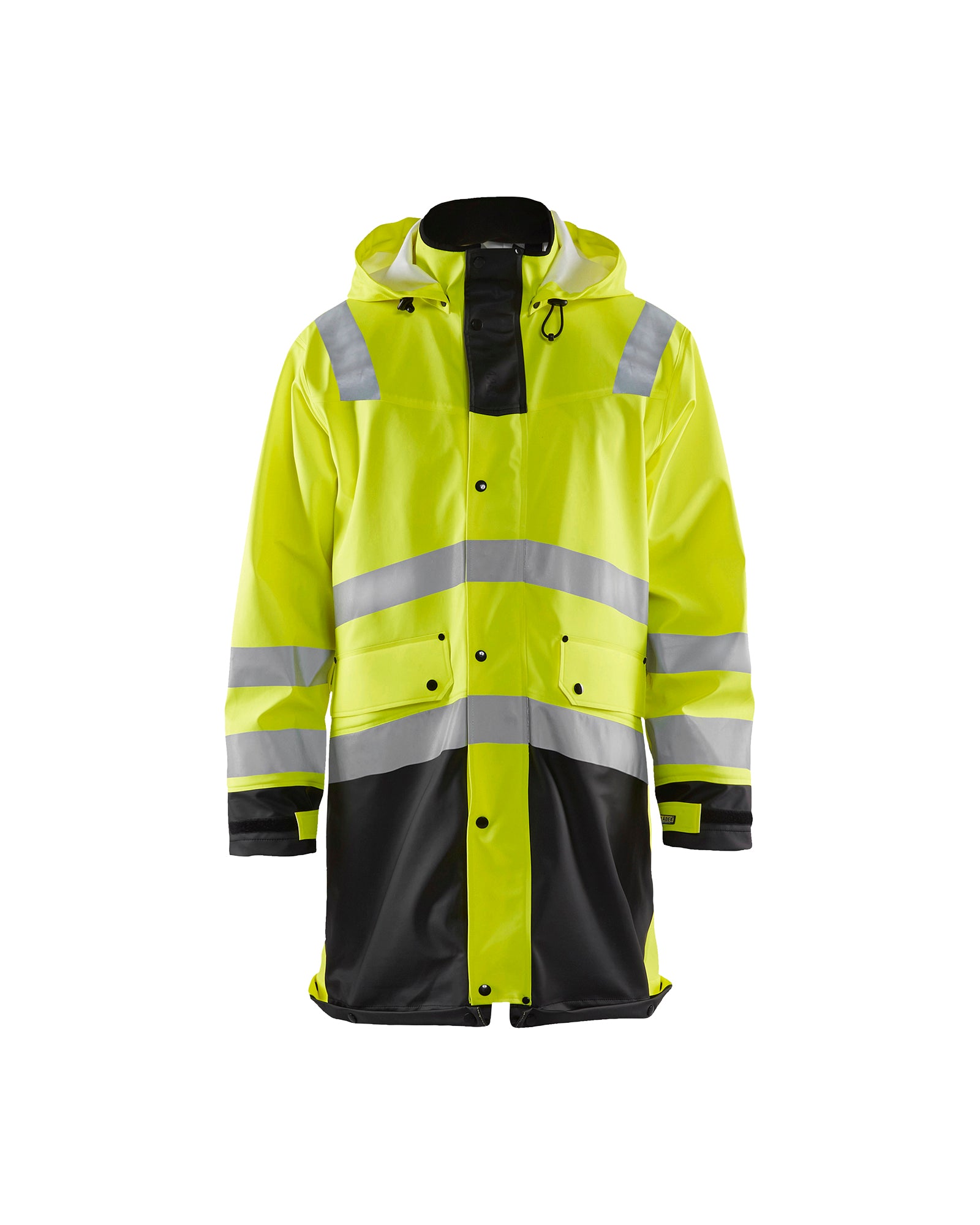 Manteau de pluie Haute-visibilité - Jaune haute-visibilité/Noir