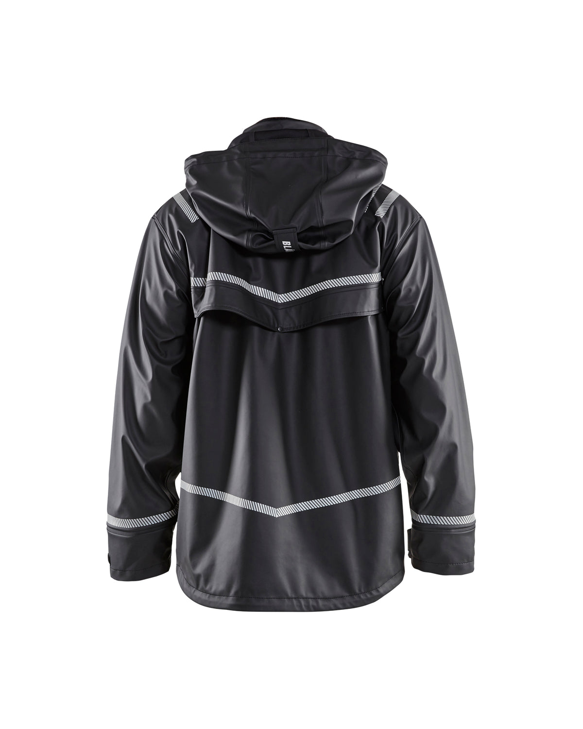 MANTEAU DE PLUIE À CAPUCHE AVEC DÉTAILS RÉFLÉCHISSANTS - Noir