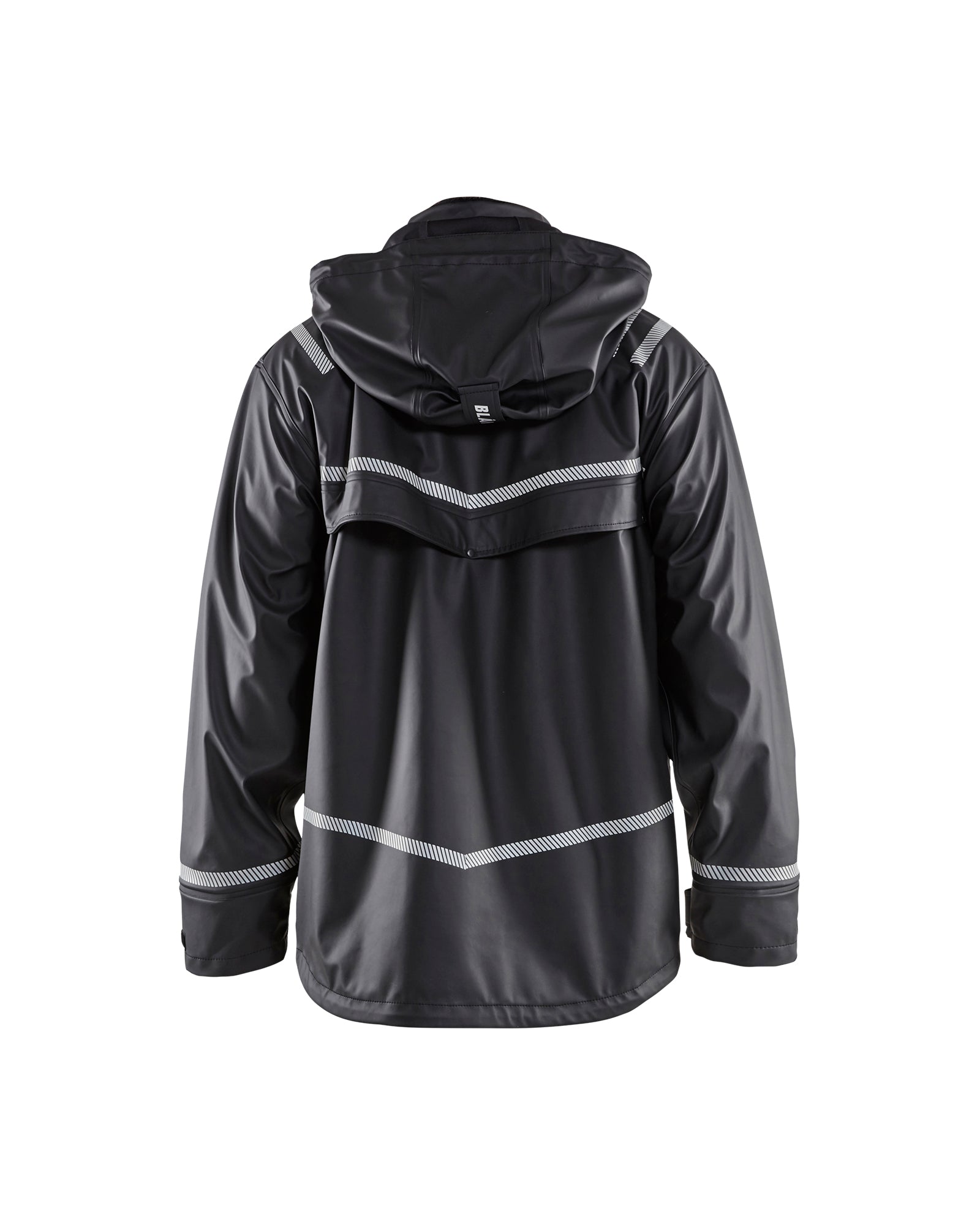 MANTEAU DE PLUIE À CAPUCHE AVEC DÉTAILS RÉFLÉCHISSANTS - Noir