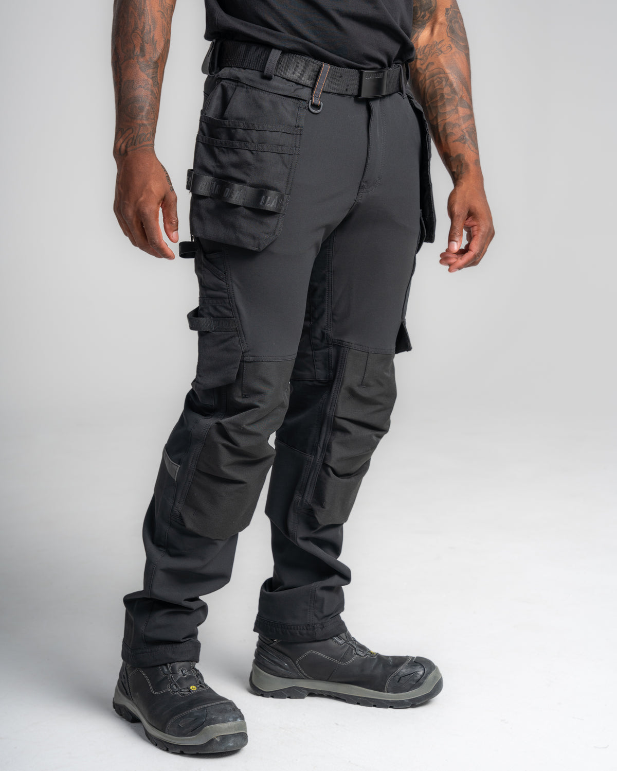 4-Way stretch Work Pants - Black/Orange
