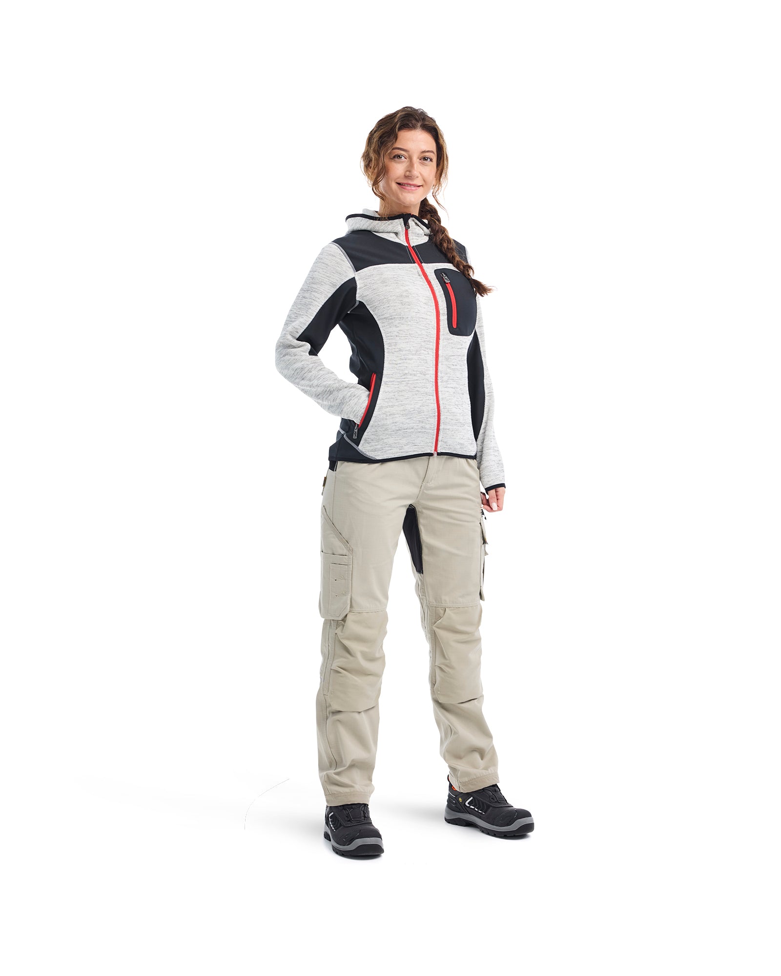 Veste Tricotée pour femmes - Gris/Noir