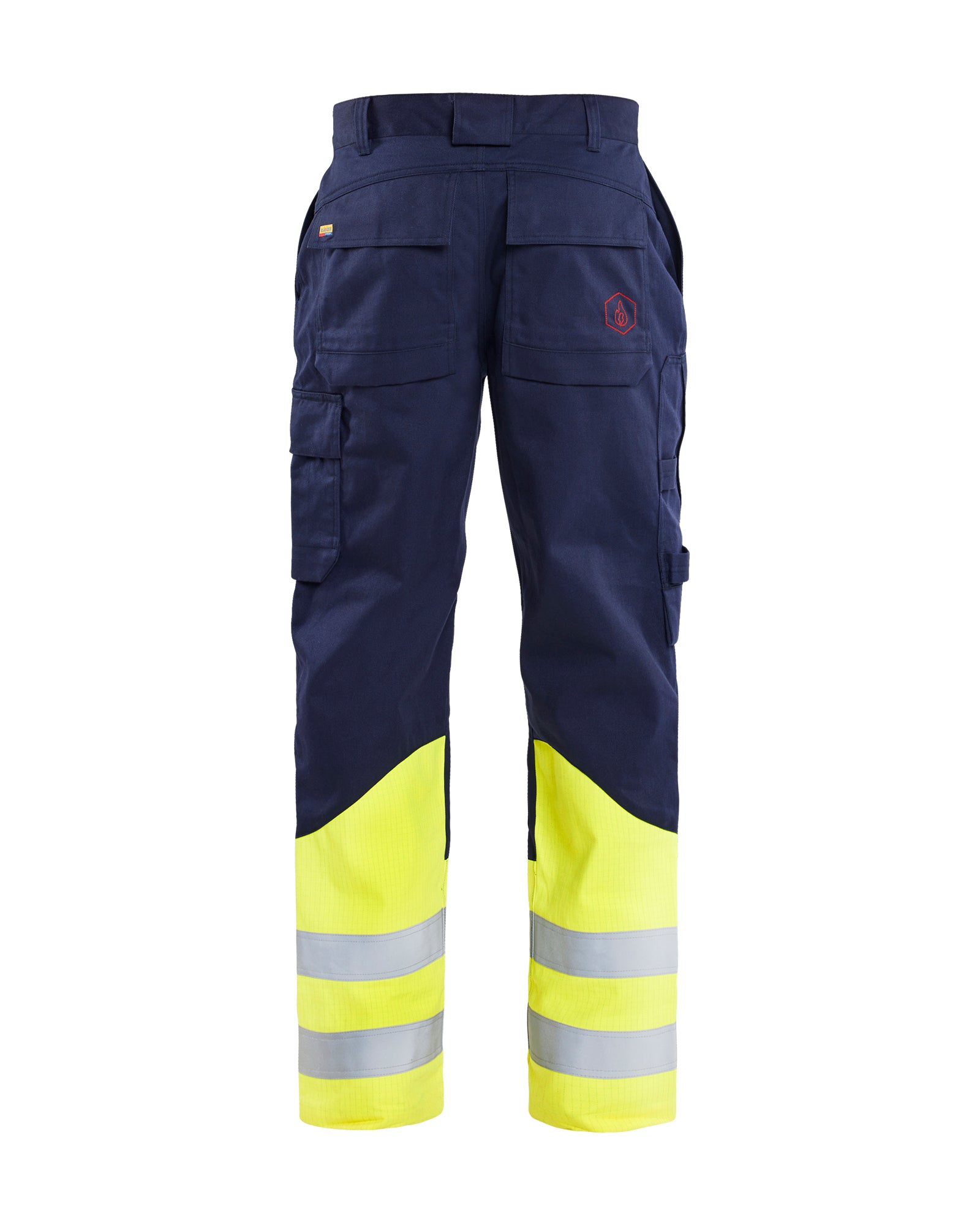 PANTALON DE VISIBILITÉ RÉSISTANT AUX FLAMMES - Marine/Jaune fluo