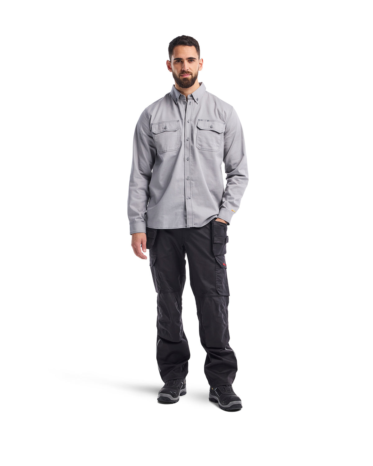 Chemise à boutons RÉSISTANTE AUX FLAMMES - Gris très clair