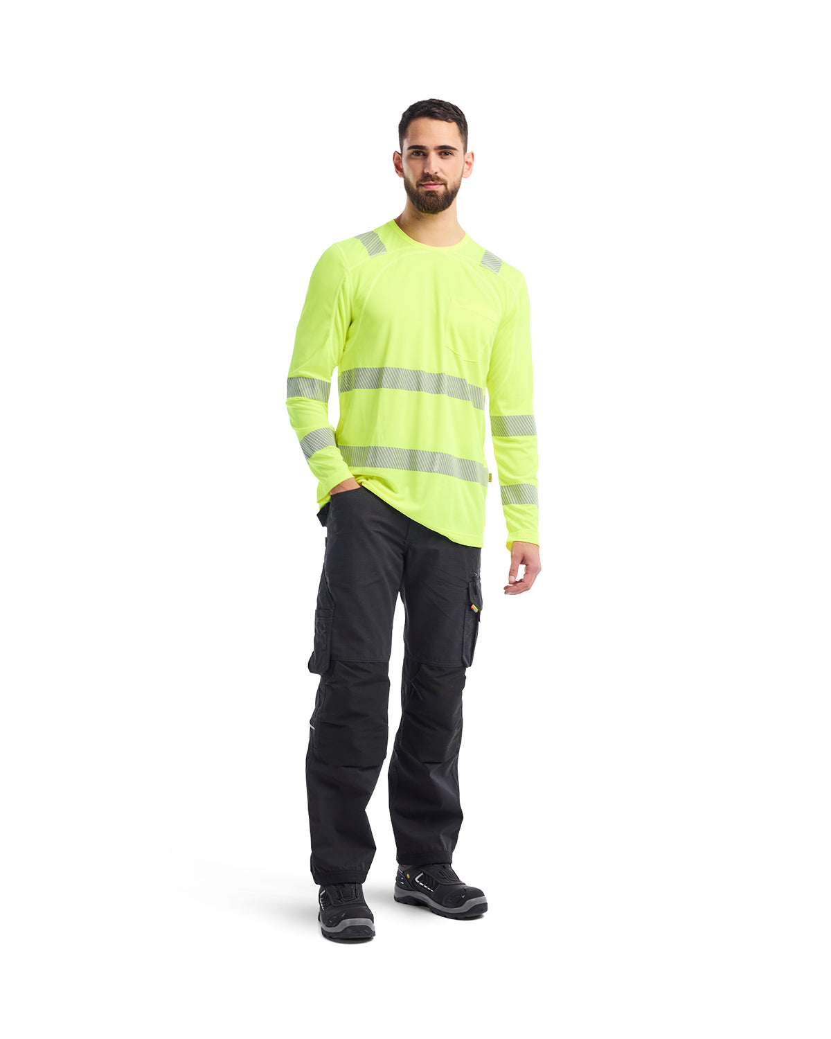T-shirt manche longue haute-visibilité - Jaune