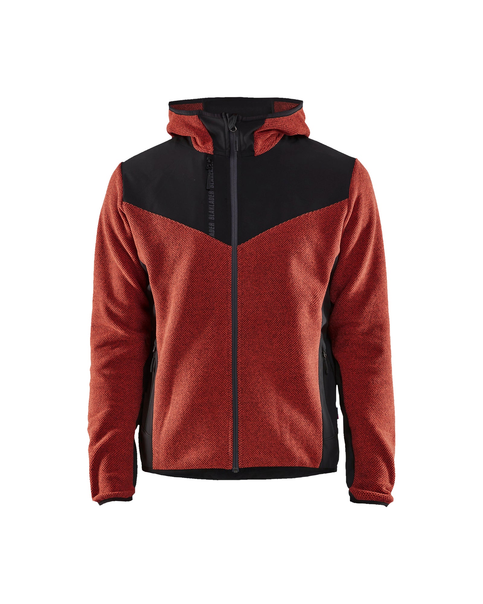 MANTEAU POLAIRE EN TRICOT - Rouge ardent/Noir