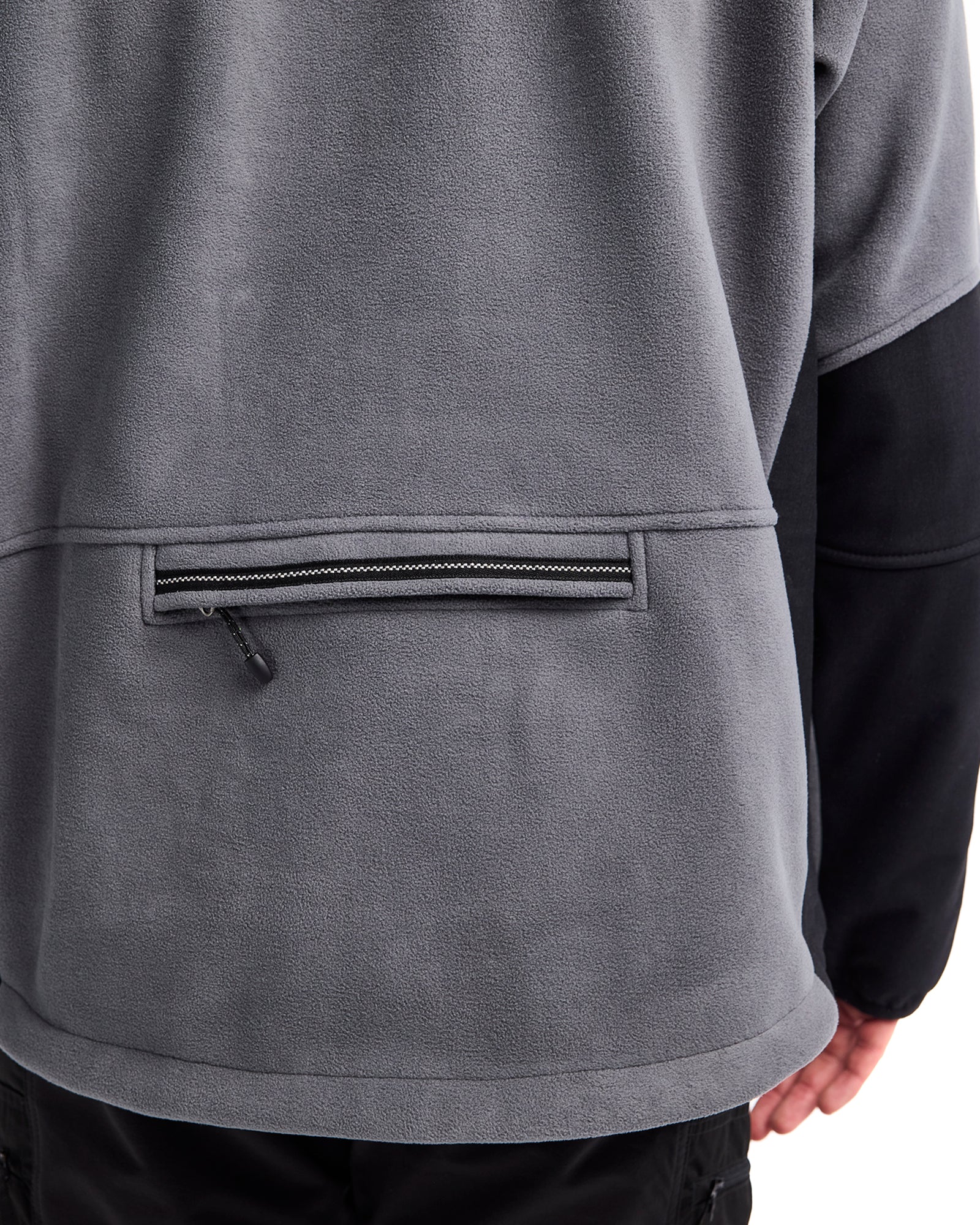 VESTE EN MOLLETON À DOUBLE POIGNETS - Gris/Noir
