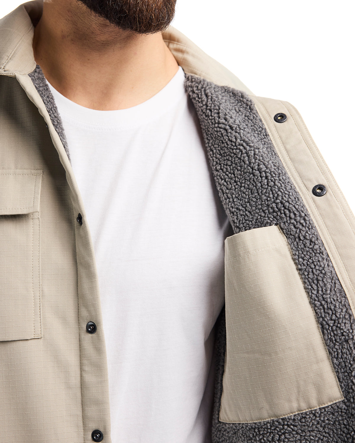 Chemise ANTIDÉCHIRURE avec doublure en molleton - Pierre