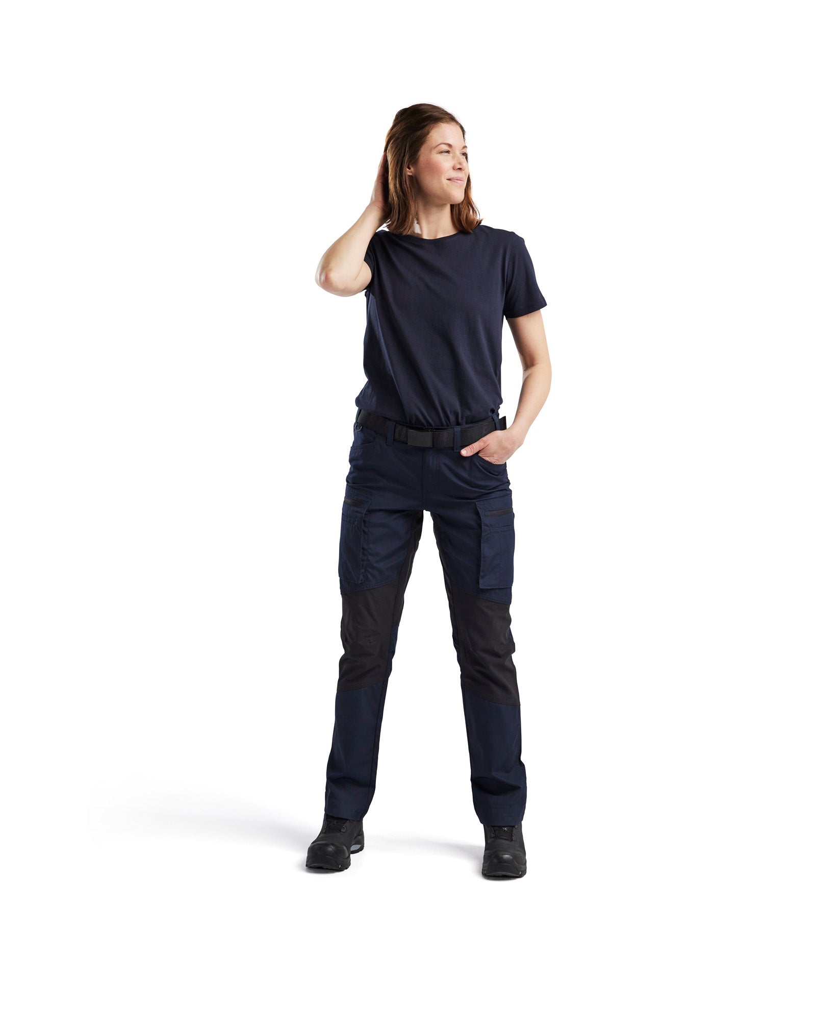 PANTALON DE SERVICE POUR FEMMES - Marine foncé/Noir