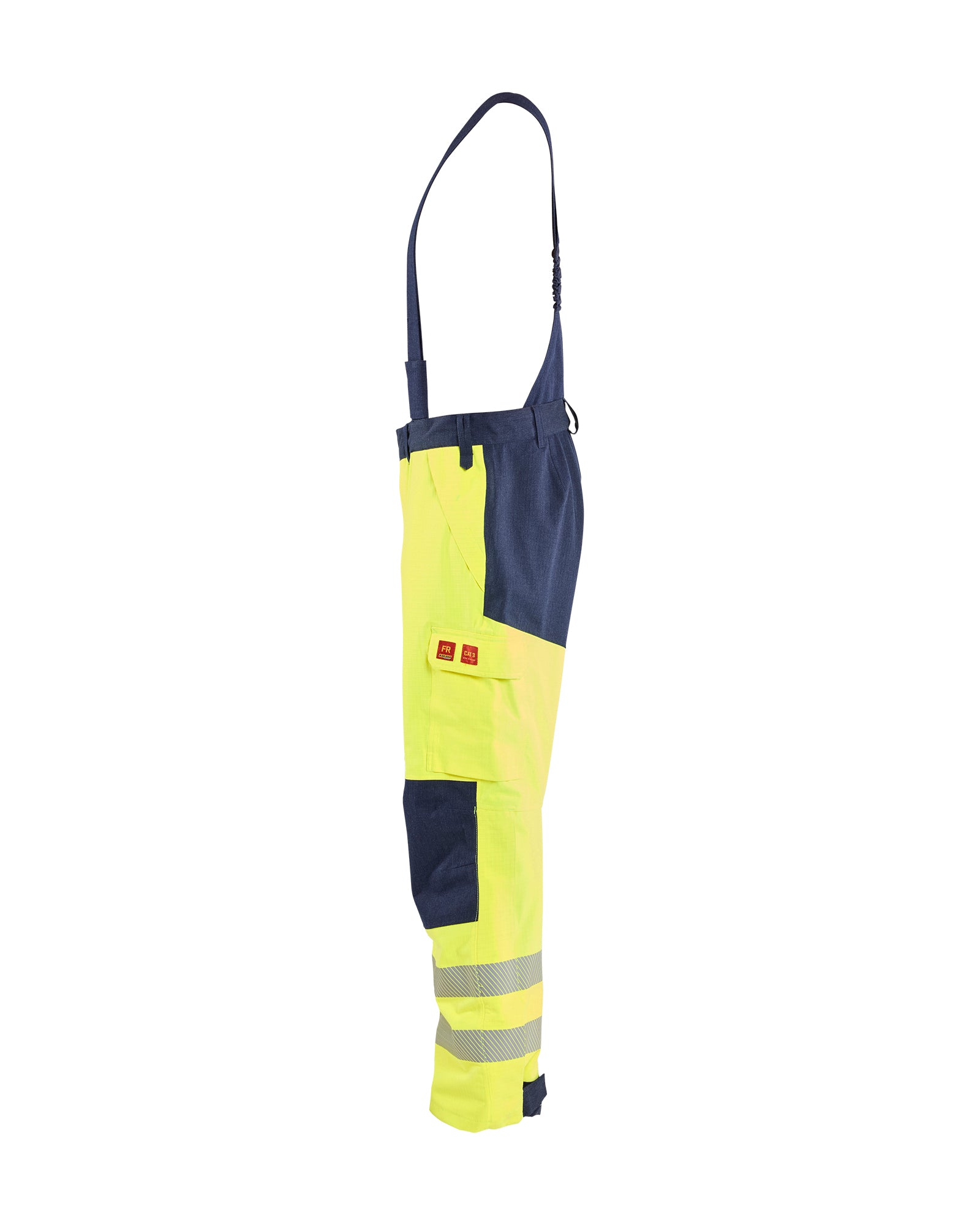 Pantalon coquille multinorme - Jaune fluo/Marine
