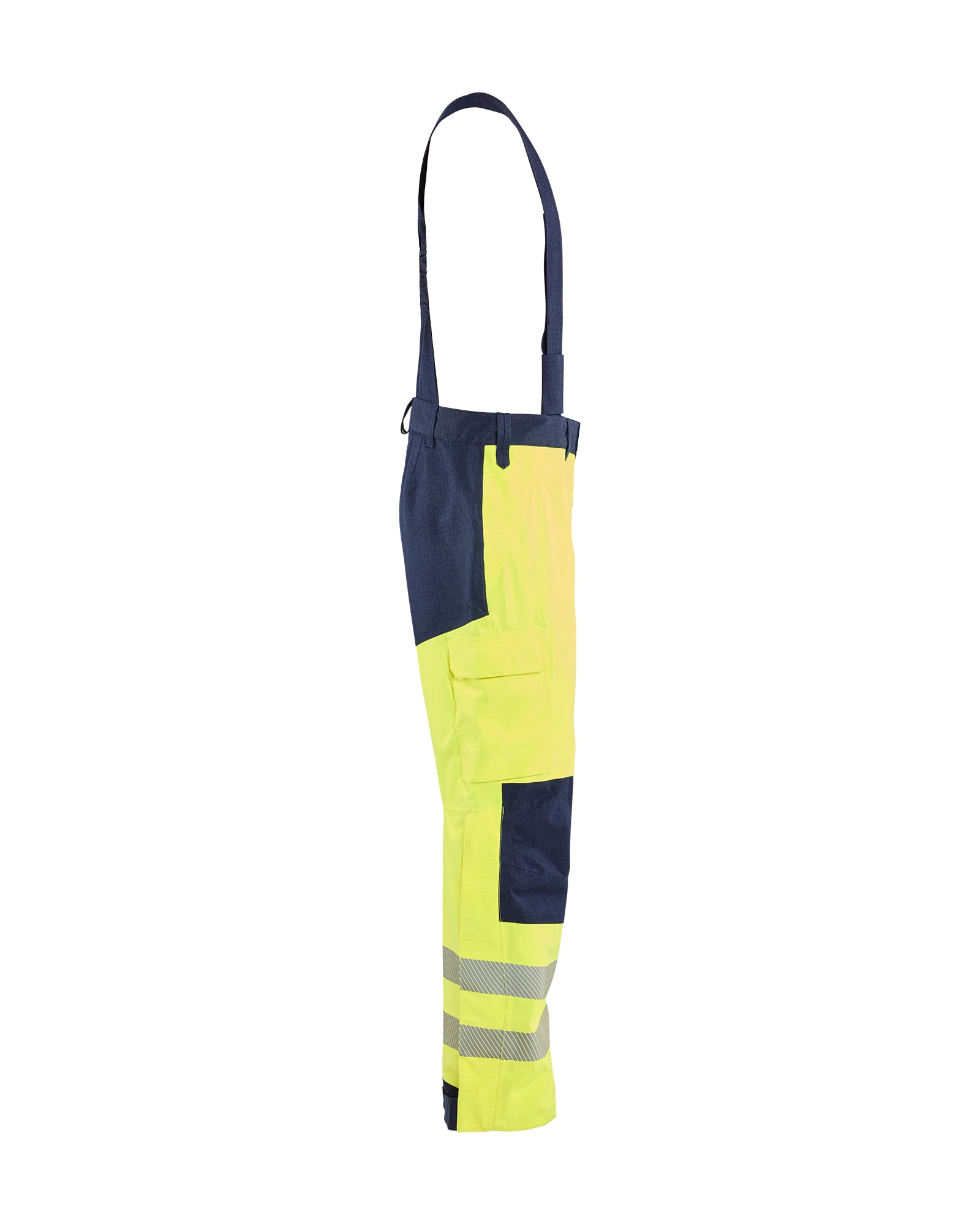 Pantalon coquille multinorme - Jaune fluo/Marine