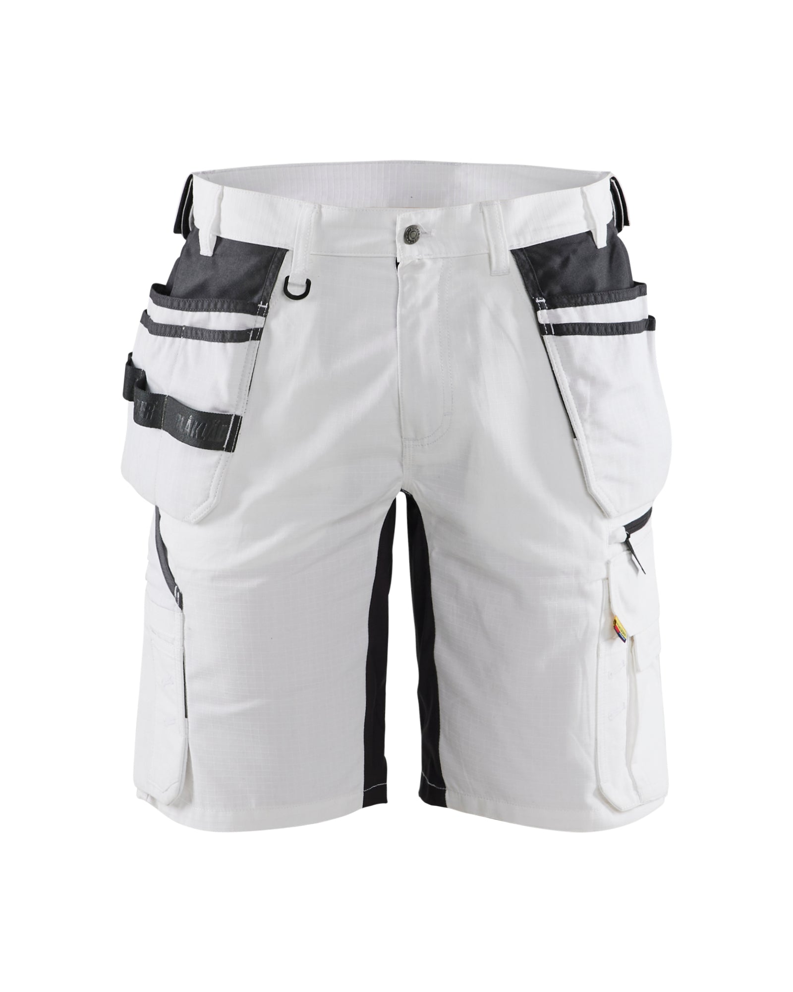 SHORT ANTIDÉCHIRURE – AVEC POCHES UTILITAIRES - Blanc/Gris foncé