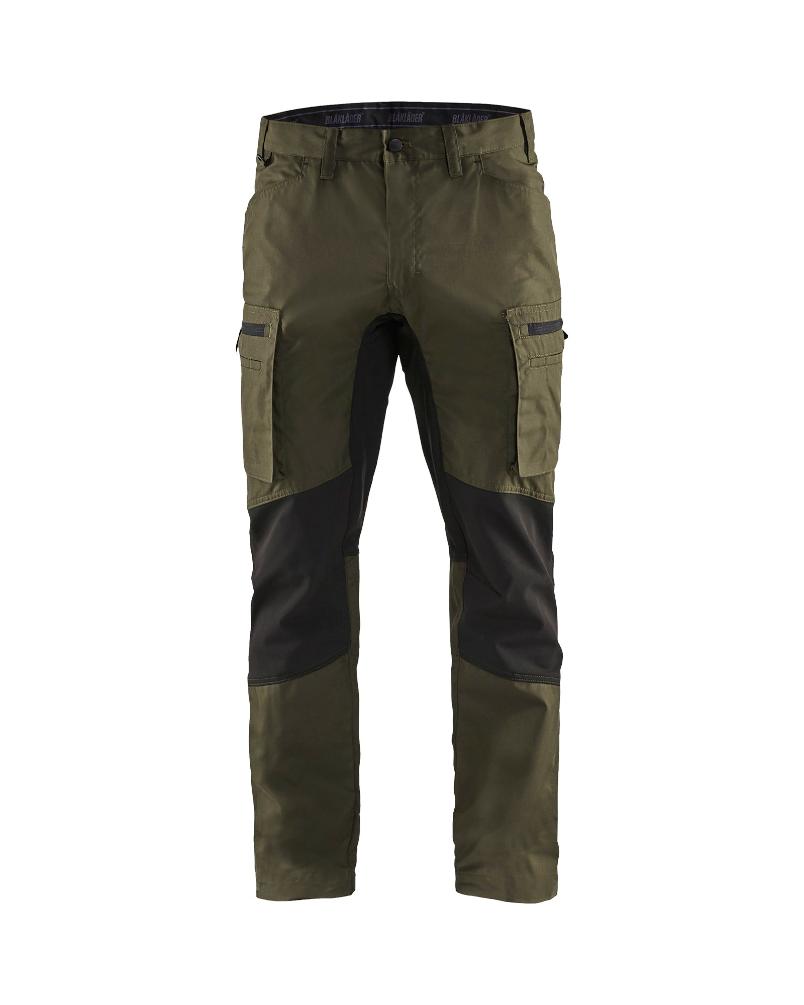 Service Pants with Stretch - Dark olive green /black
