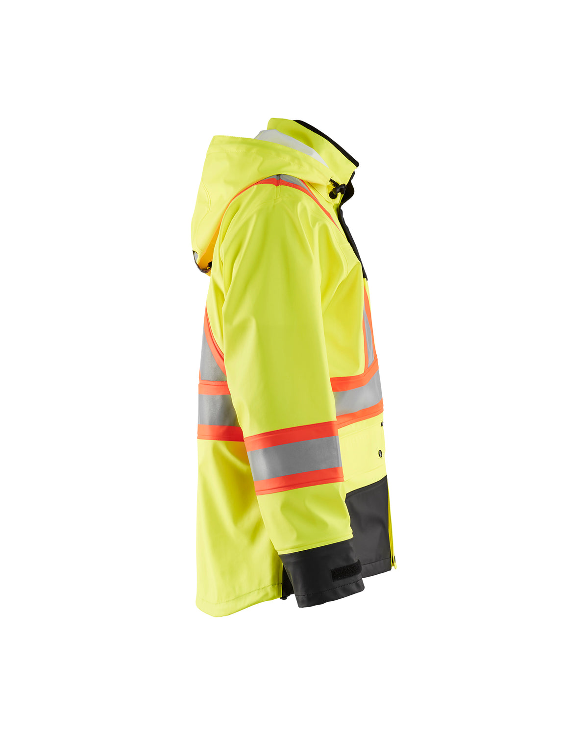 MANTEAU DE PLUIE HAUTE-VISIBILITÉ - Jaune haute-visibilité/Noir