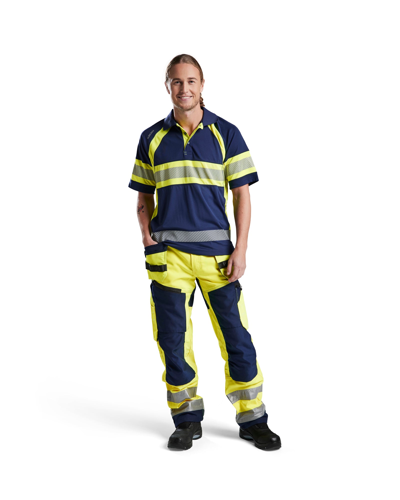 PANTALON DE TRAVAIL HAUTE-VISIBILITÉ X1600 - Jaune fluo/Marine