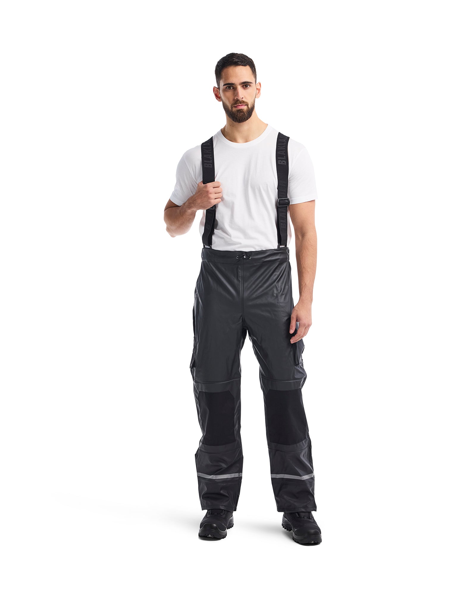PANTALON DE PLUIE AVEC DÉTAILS RÉFLÉCHISSANTS - Noir