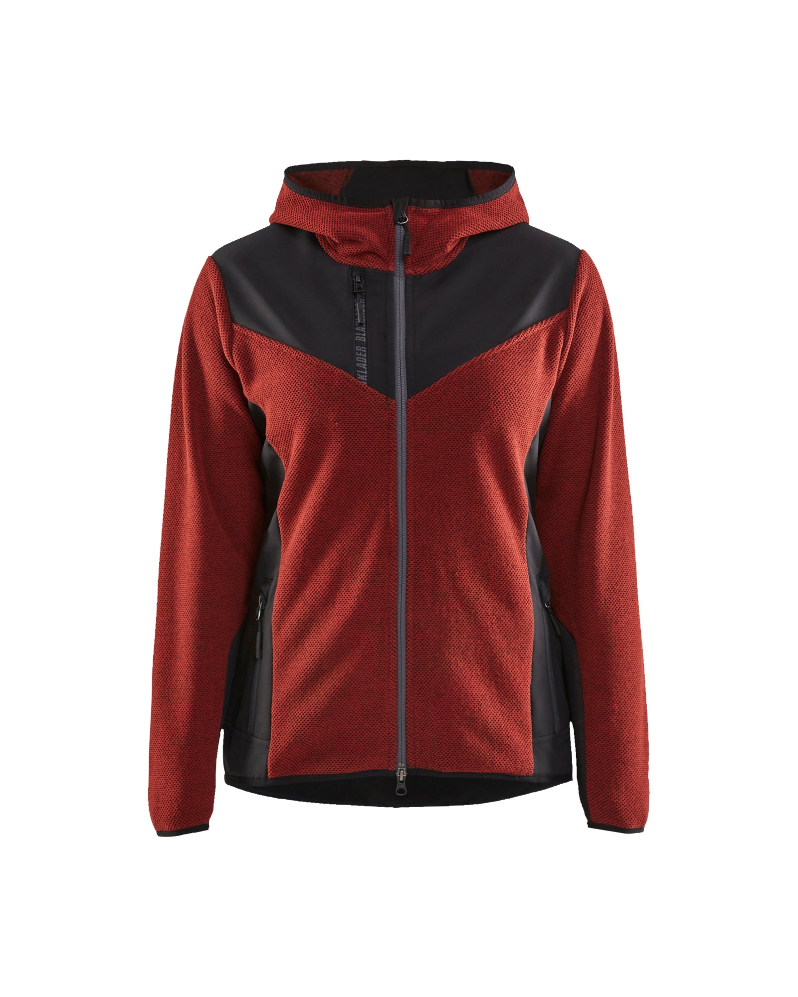 VEST POLAIRE  TRICOTÉ POUR FEMMES - Rouge ardent/Noir