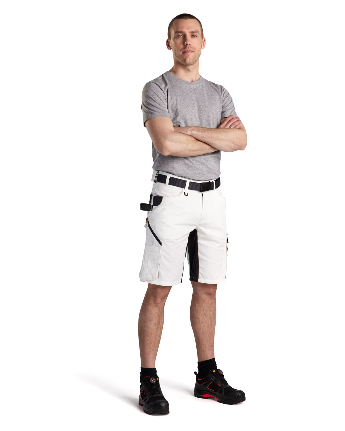SHORT ANTIDÉCHIRURE - Blanc/Gris foncé