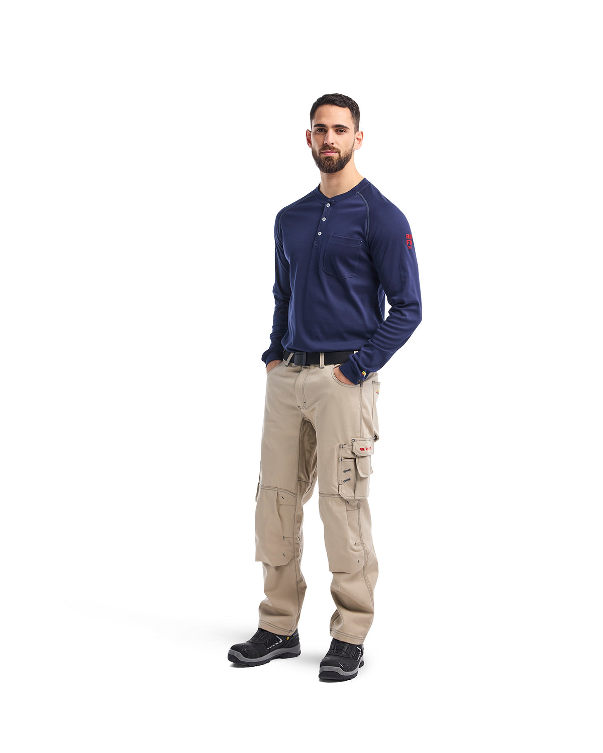 CHANDAIL HENLEY LÉGER RÉSISTANT AUX FLAMMES (9.1cal) - Marine
