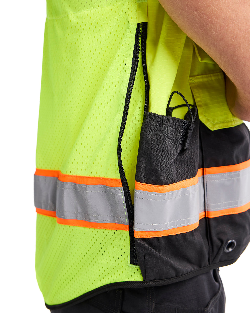 Hi-Vis Surveyor's Vest - Yellow Hi-viz/Black