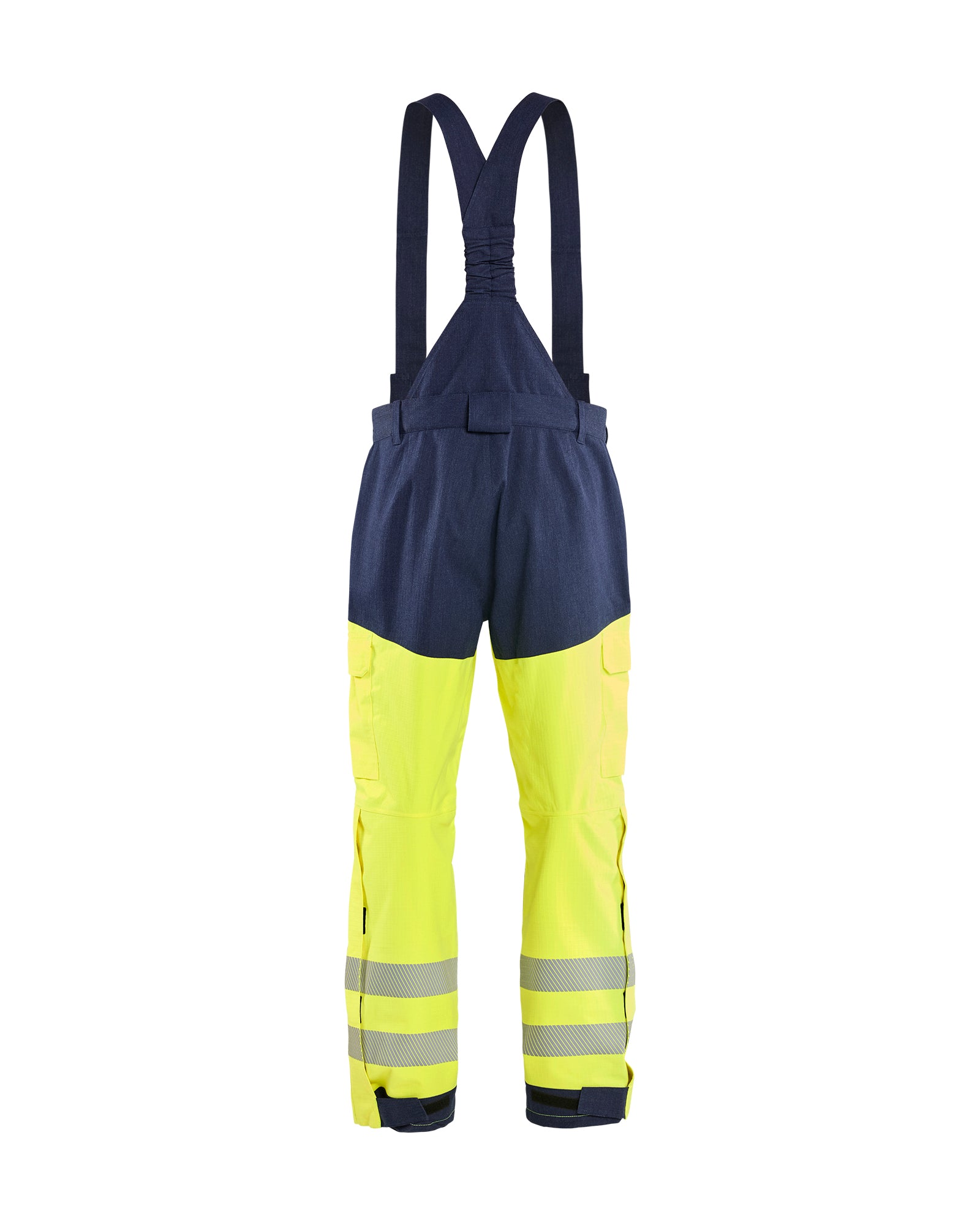Pantalon coquille multinorme - Jaune fluo/Marine