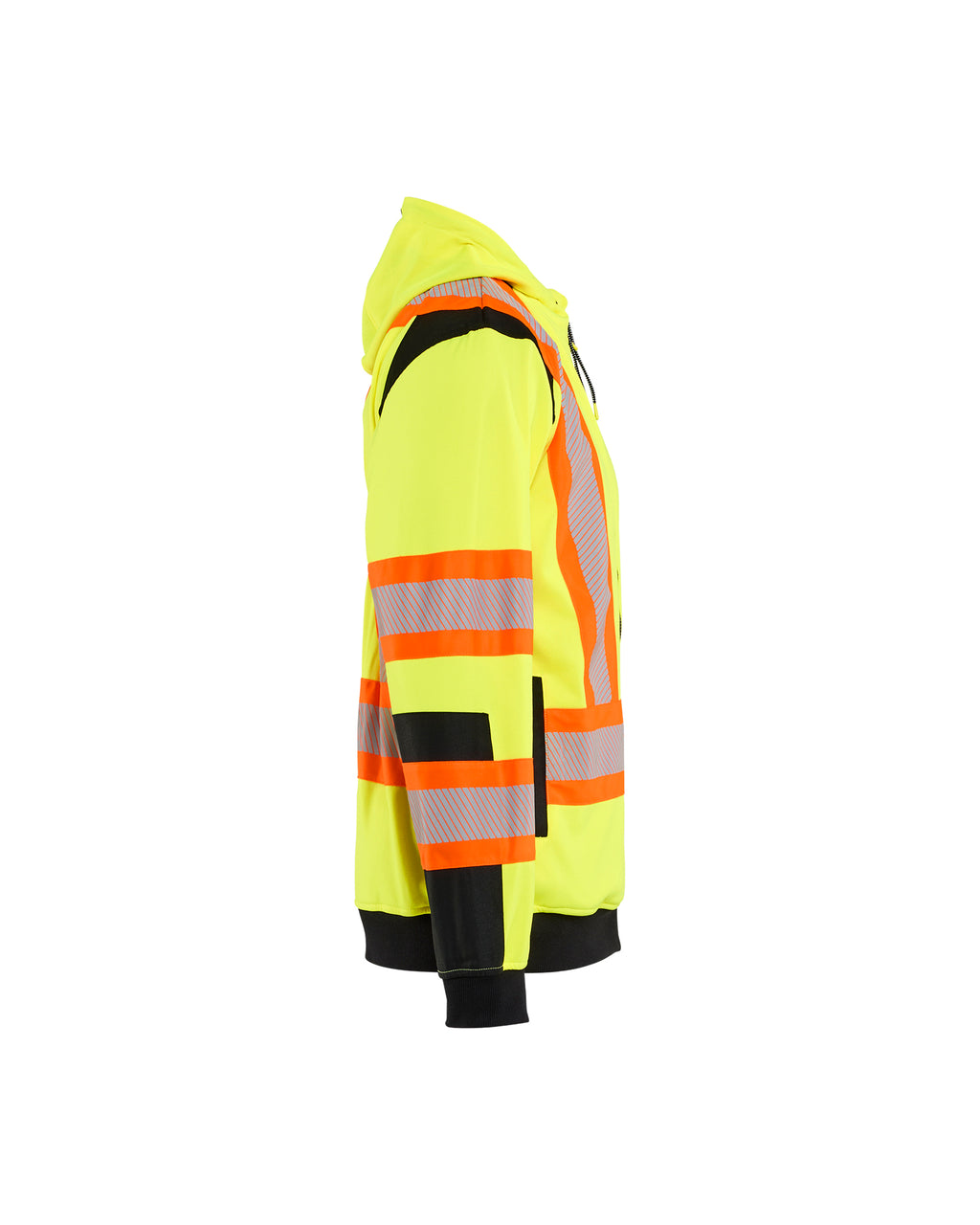 HI-VIS Zip SWEATSHIRT - Yellow Hi-viz/Black