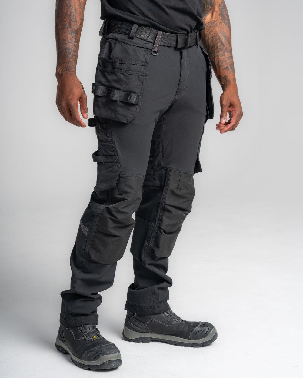 4-Way stretch Work Pants - Black/Orange