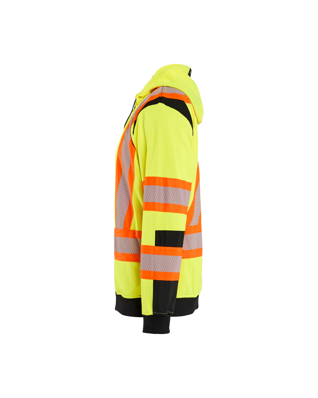 HI-VIS Zip SWEATSHIRT - Yellow Hi-viz/Black