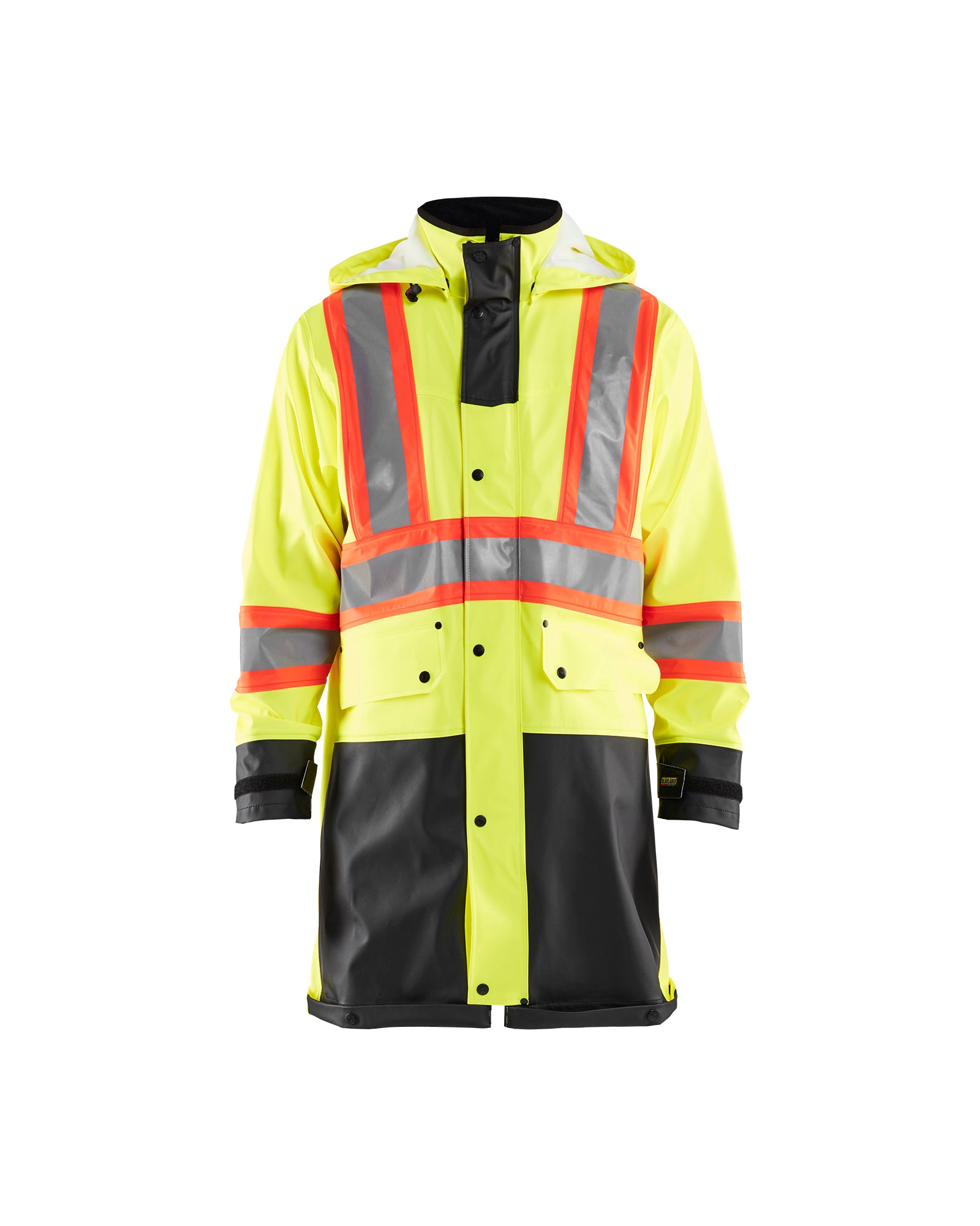 MANTEAU DE PLUIE HAUTE-VISIBILITÉ - Jaune haute-visibilité/Noir