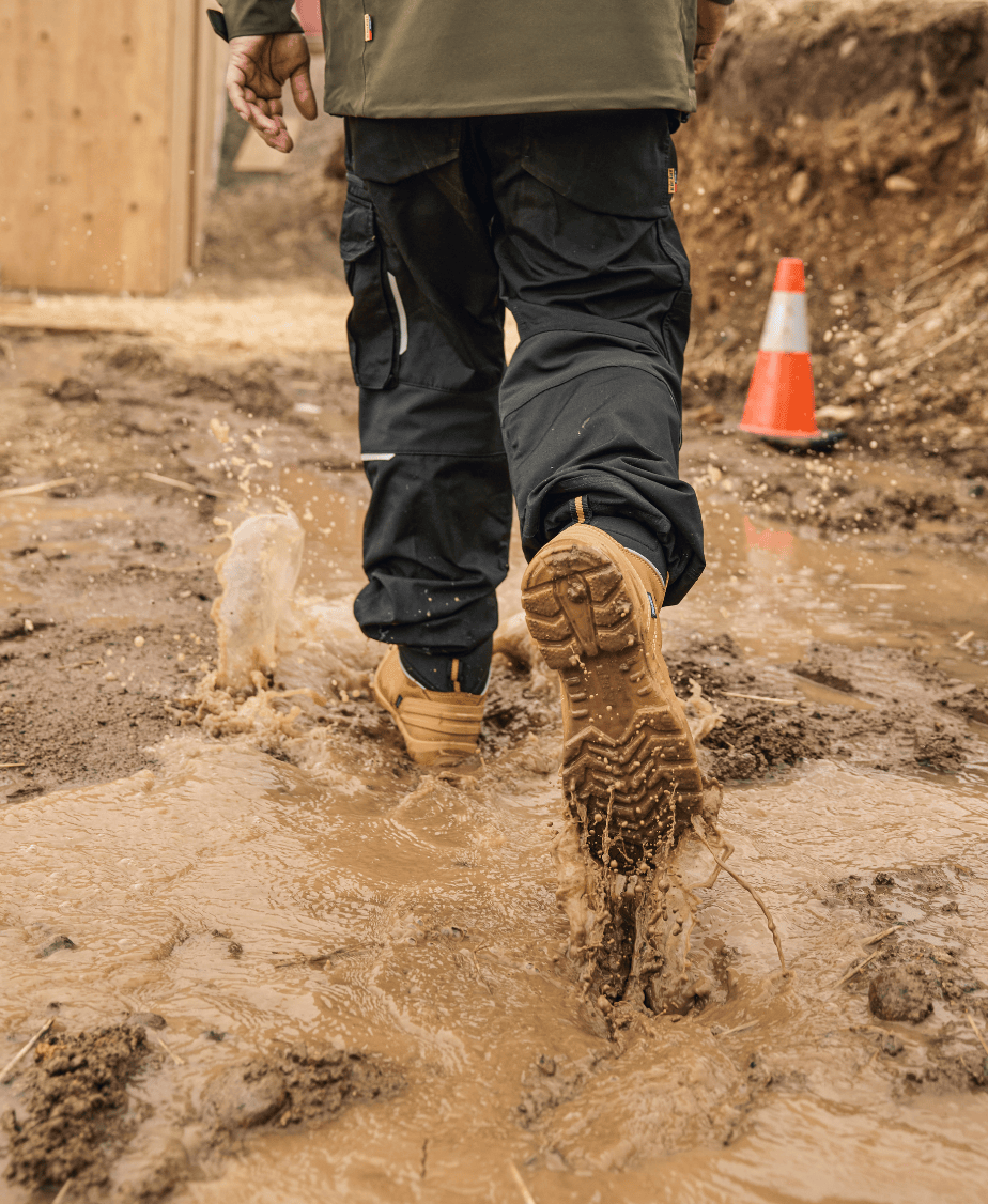 Muddy Blaklader safety boots on a jobsite