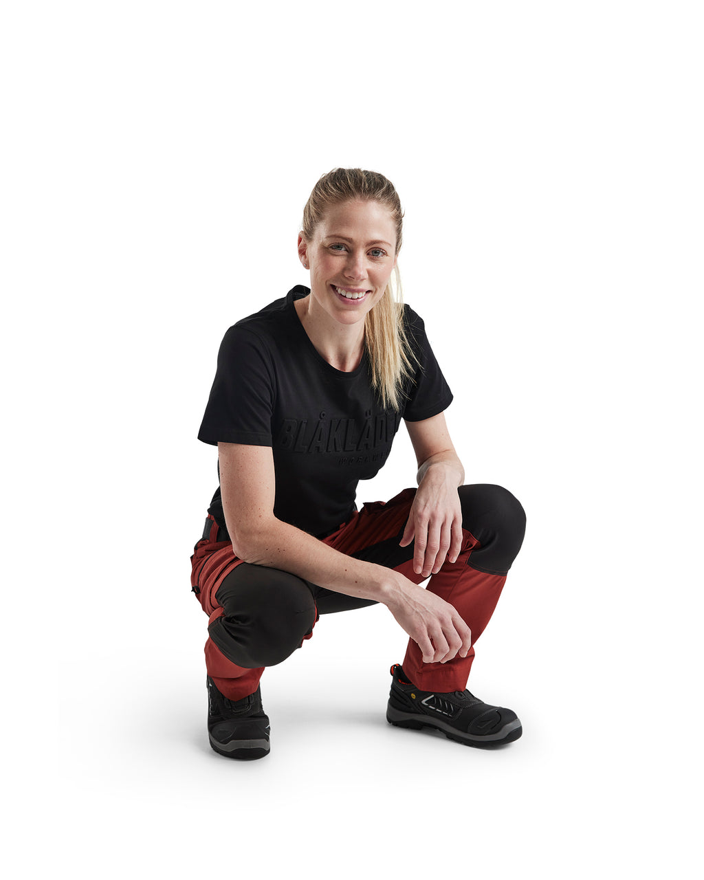 WOMEN'S SERVICE STRETCH PANTS - Burned Red/Black