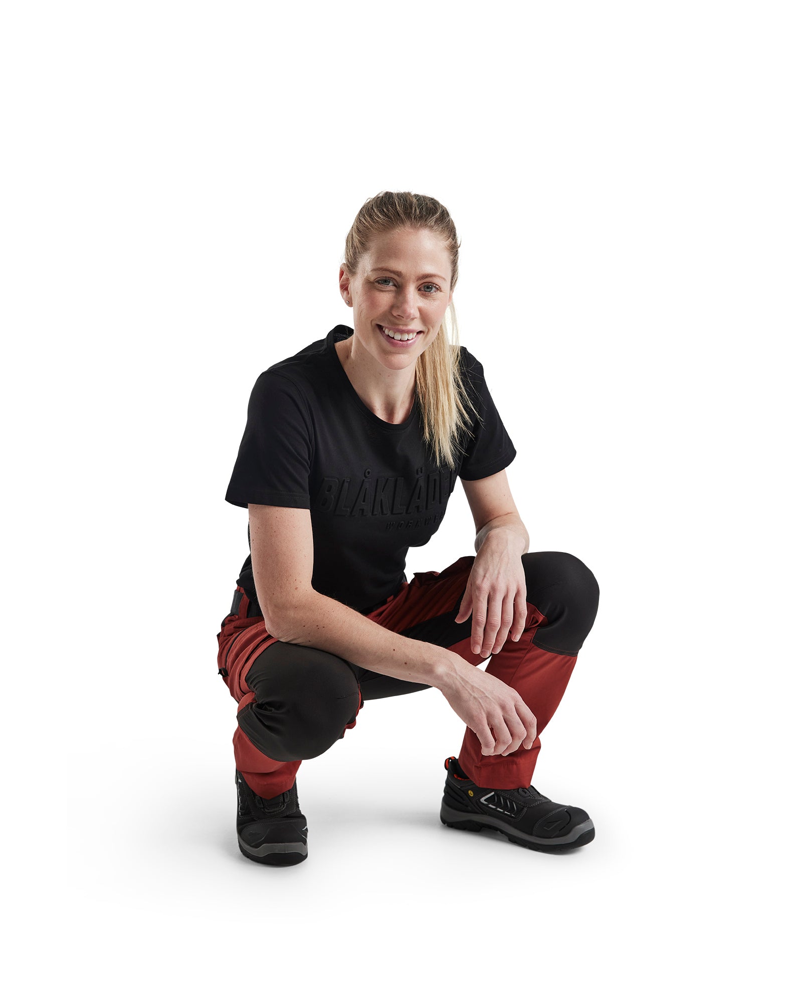 PANTALON DE SERVICE POUR FEMMES - Rouge ardent/Noir
