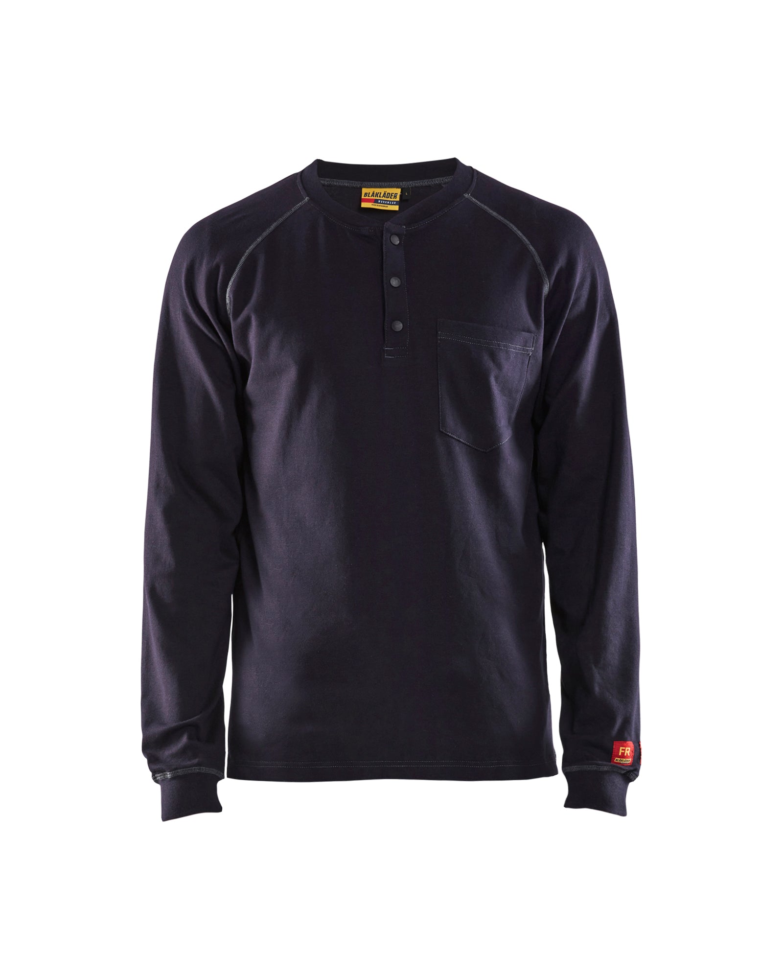 CHANDAIL HENLEY RÉSISTANT AUX FLAMMES (13cal) - Marine