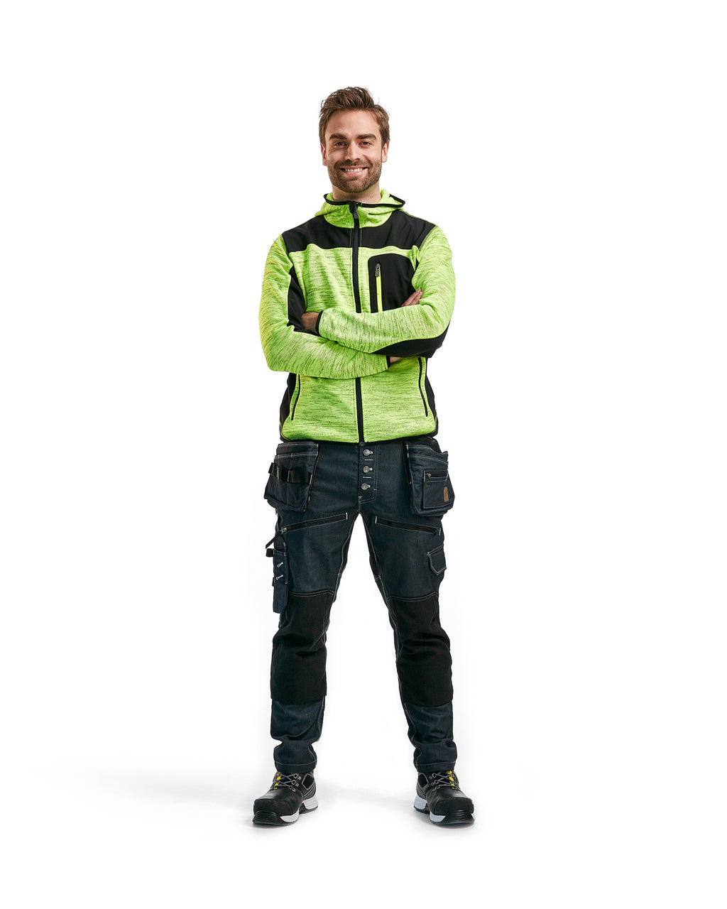 Knitted Jacket - Yellow Hi-viz/Black