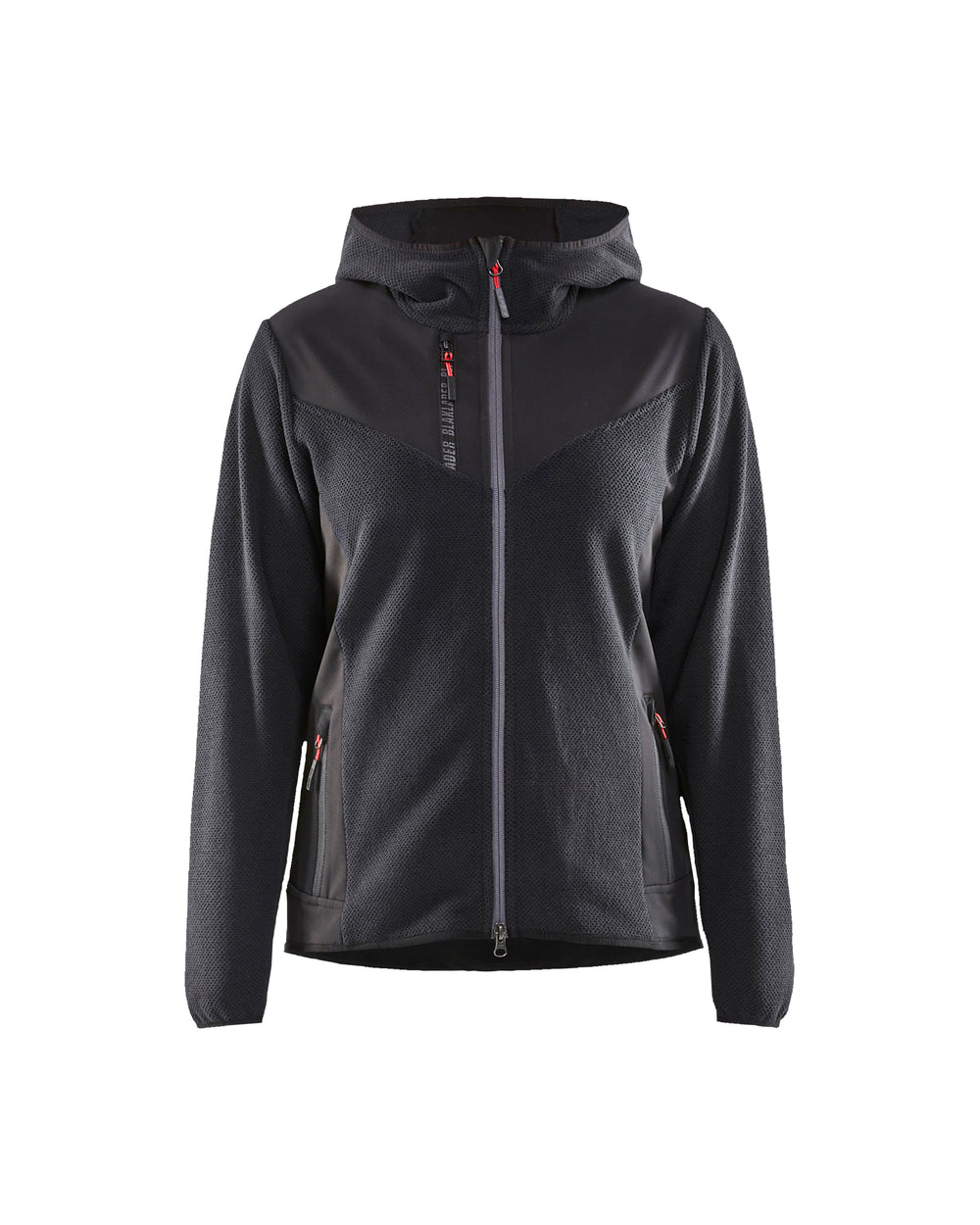 Women's Knitted Fleece Jacket - Dark grey/Black