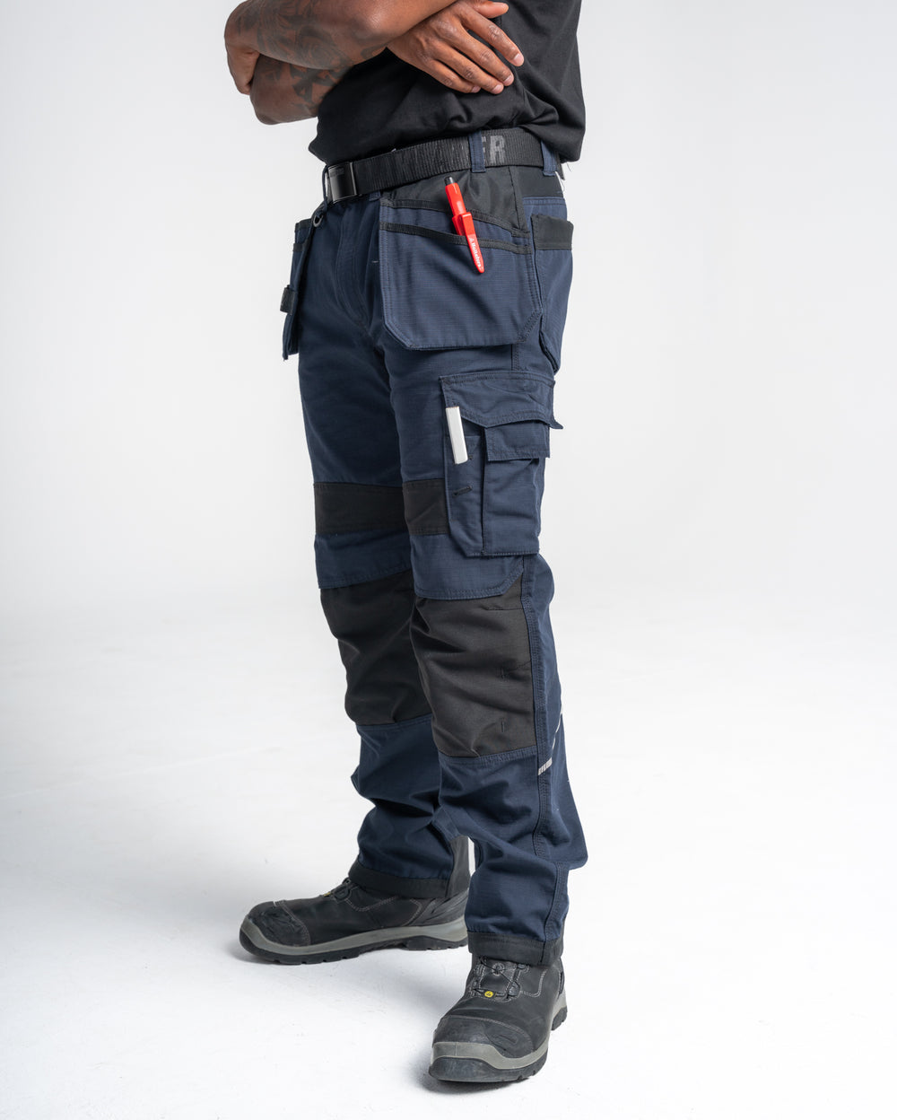 Ripstop Pants With Utility Pockets - Black