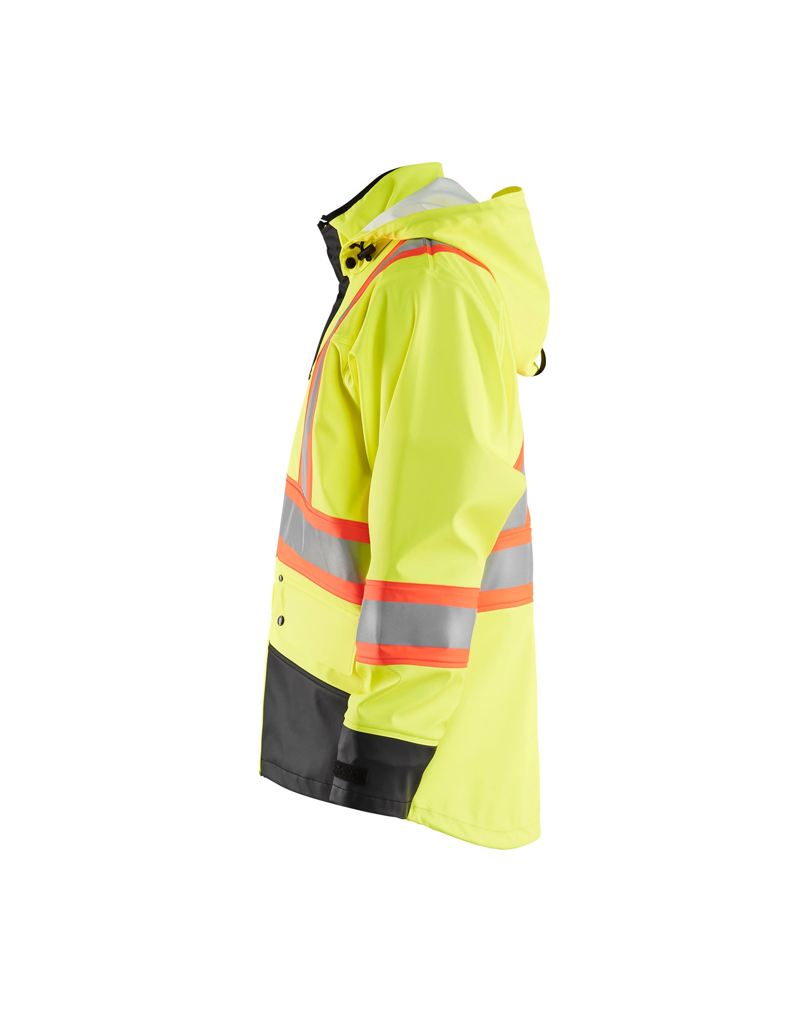 MANTEAU DE PLUIE HAUTE-VISIBILITÉ - Jaune haute-visibilité/Noir