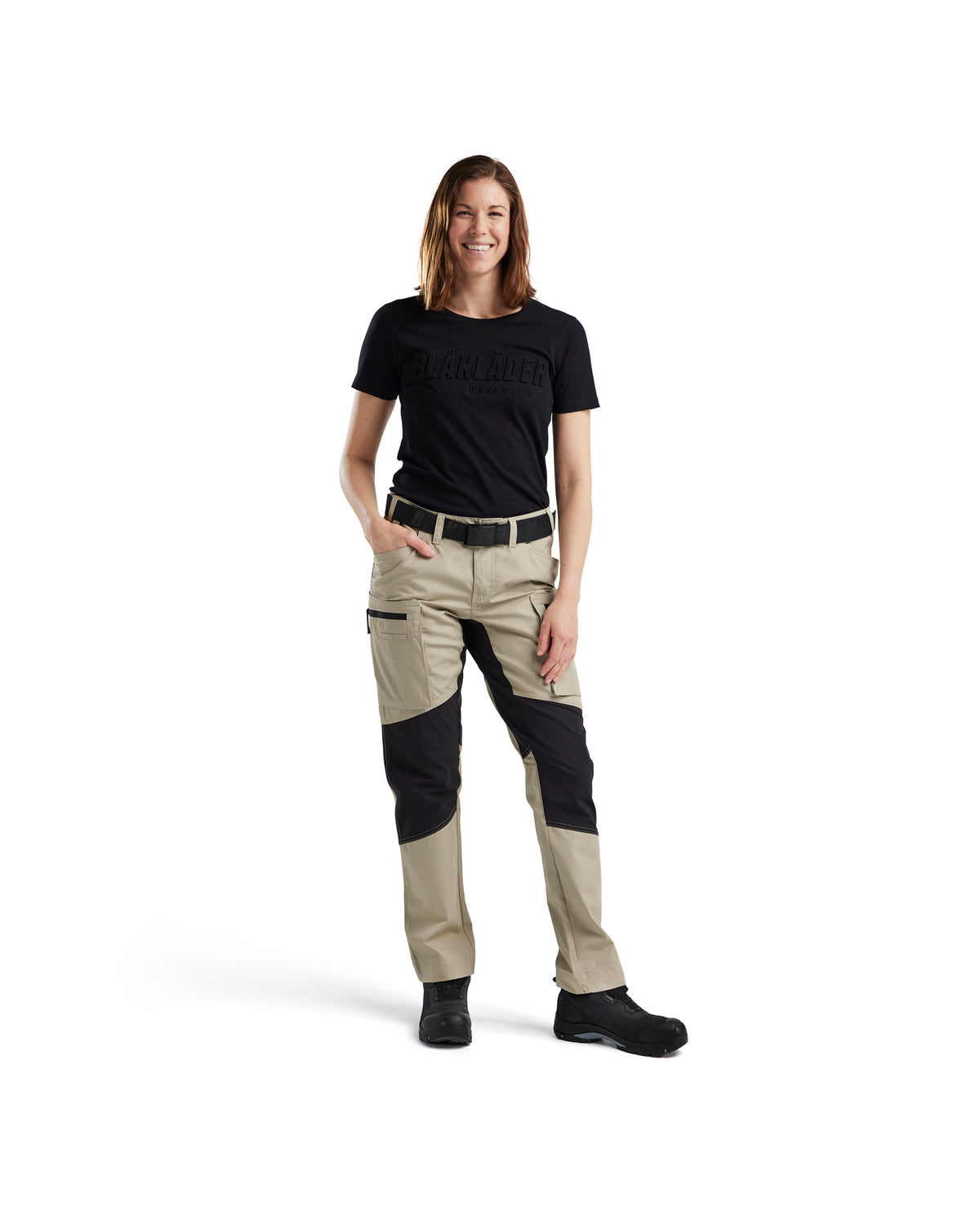 PANTALON DE SERVICE POUR FEMMES - Beige/Noir